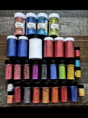 Large Lot of Ultra-Fine Craft Glitters ~ New with Shaker Lids ~ Nice Asst Shades